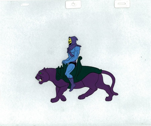 skeletor riding a cat