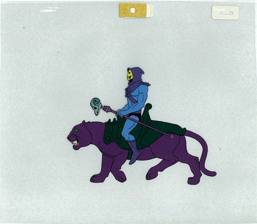 skeletor riding a cat